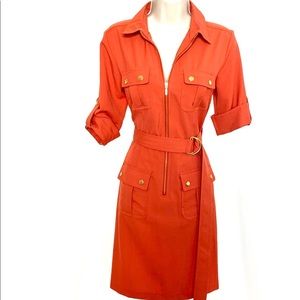 Sharagano collared dress with belt